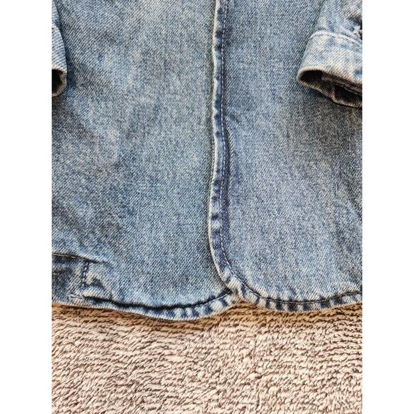 GAP Women's Medium Petite 100% Cotton Denim Blazer - Picture 3 of 6